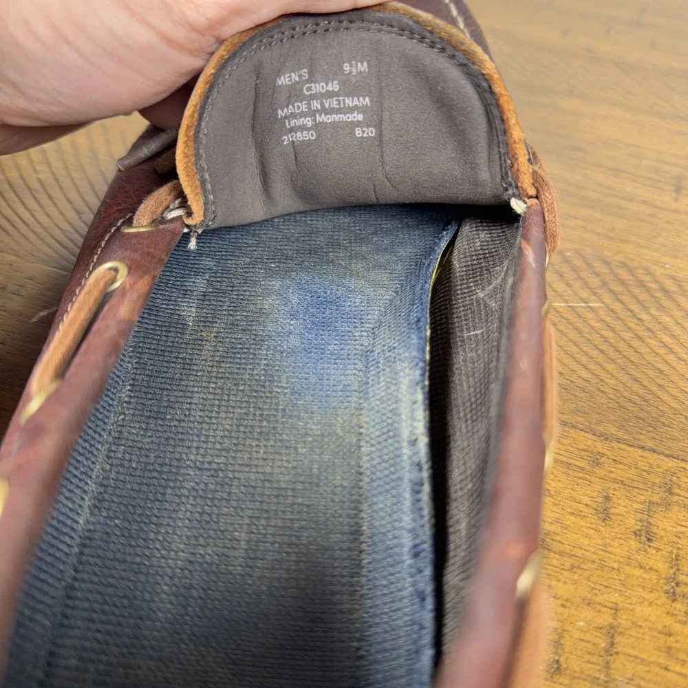 Cole Haan Boat Shoes Mens 9.5M Brown Nantucket Leather‎ Lace Up Casual Loafer